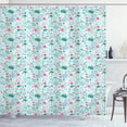 thumbnail image 1 of Ambesonne Animal Shower Curtain, Tropical Art, 69"Wx75"L, Sea Green Pale Blue, 1 of 3