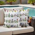 thumbnail image 2 of Outdoor Pillow Cover Flower Plant Set of 2 Waterproof Throw Pillowcases Floral Green Leaves Decorative Patio Furniture Pillows for Couch Garden Indoor & Outdoor Use, 2 of 9