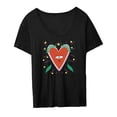 thumbnail image 4 of Camiseta de manga corta para mujer, estilo urbano, holgado, elegante, suave y cómodo, básica, para ir de compras, al trabajo o al trabajo, color negro XL, 4 of 9