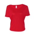 thumbnail image 2 of Bella Women's Cutout Back Flowy T-Shirt, Red S, 2 of 2
