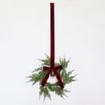 thumbnail image 4 of Christmas Wreaths for Front Door,Norfolk Pine Christmas Wreath with Velvet Bow and Bells,Artificial Norfolk Pine Wreath for Front Door Porch Wall Window Mantel Indoor Outdoor Xmas Decor, 4 of 8