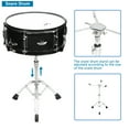 thumbnail image 3 of Full Size 22in 5-Piece Complete Adult Drum Set with Bass Drum, 2 Tom Drum, Snare Drum, Floor Tom, 16" Ride Cymbal, 14" Hi-hat Cymbals, Stool, Drum Pedal, Sticks, Black, 3 of 10