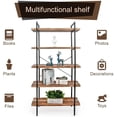 thumbnail image 6 of Dulce Domi 5 Shelf Metal Bookcase Sturdy 5 Tier Wood Shelf Max 33 lb, Black, 6 of 7