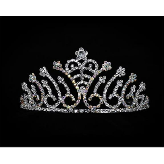 Silver Rhinestone Tiara - AB Stone