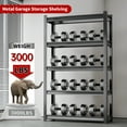 thumbnail image 5 of JHYKFG 48" W 5-Tier Garage Storage Shelves, Heavy Duty Garage Shelving with Adjustable Shelves, Metal Shelving Unit for Garage, Warehouse, Pantry, Black, 47.2" W x 19.7" D x 72" H, 5 of 10
