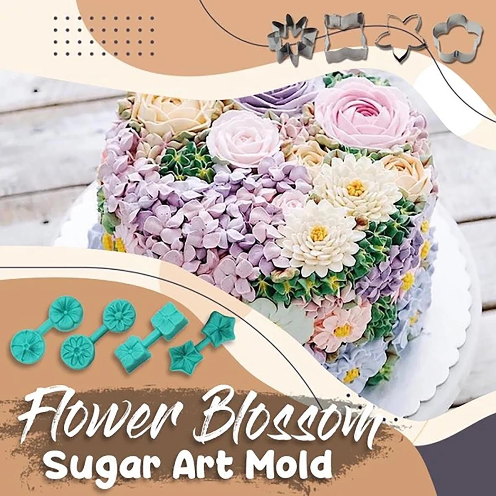 8PCS Blossom Sugar Art Mold Creativo Flower Sugar Art Mold Stampo in silicone Cake Strumento di cottura fatto a mano Strumento fai da te 