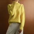 thumbnail image 5 of 2025 Spring Sweater Yellow Sweater Long Sleeves Turtleneck Blue Cardigan for Women Solid Color Warm Cardigan Running Hoodie(L), 5 of 5