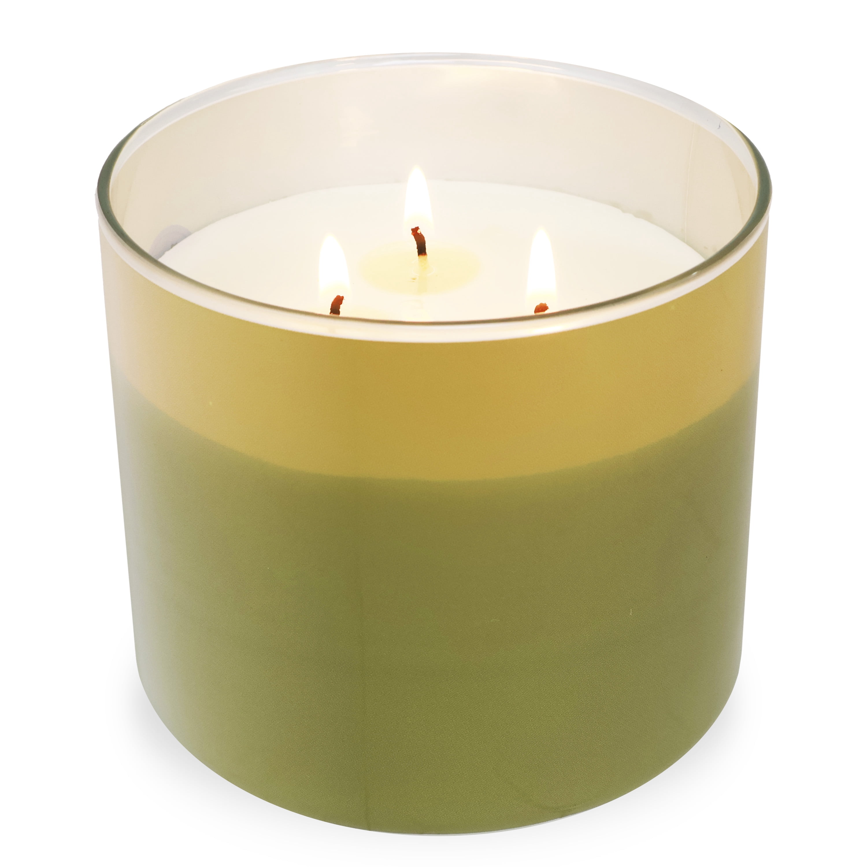 Mainstays 3-Wick Glass Jar Candle with Decorative Wrap, Creamy Cashmere, 13 oz