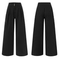 thumbnail image 4 of Lroveb Dress Pants for Women, High Waisted Wide Leg Pants Solid Color Pleated Casual Pockets Trousers Black, 4 of 6