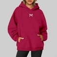 thumbnail image 2 of Women's Fashion Casual Bow Print Pocket Hoodie, 2 of 2