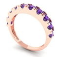 thumbnail image 2 of 1 ctw Wedding Band for Women - 14K Rose Gold Natural Amethyst Stackable Eternity Ring, 2 of 6