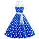 thumbnail image 1 of Puntoco Vestidos Mujer Verano Moda Mujer Corte Contraste Cuello Alto Lunares Vestido Grande, 1 of 5