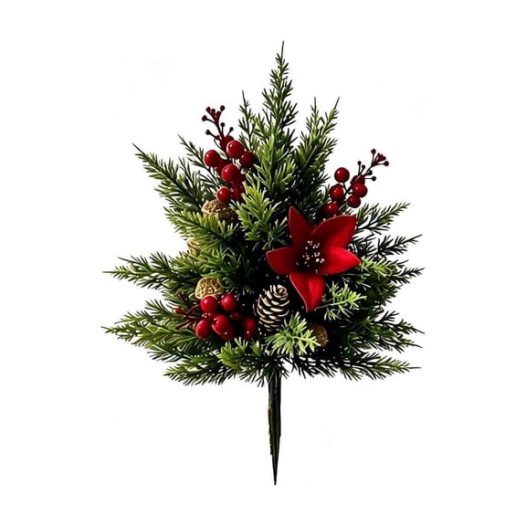 Qholemyo Red Needle Red Fruit Branch Fake Plants Home Decor Artificial Plants For Indoor Outdoor Christmas Floral Mood Decoration