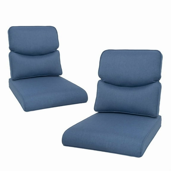 Gymojoy Outdoor 4-Piece Deep Seat Cushion Set, 22 x 24, Water Repellant, Fade Resistant, Deep Seat Bottom and Back Cushion for Swivel Chair, Sofa, and Couch,Navy