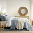 thumbnail image 5 of EVERGRACE 100% Cotton Paisley Quilt Set, Queen Size 3 Piece Set – Prewashed Lightweight Bedspread with 2 Shams, Soft & Breathable Matelasse Coverlet for All-Season Comfort, Pearl Blue, 5 of 8