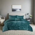 thumbnail image 2 of Regency Heights Twin/Twin XL Size Comforter Sets, Velvet Bedding Comforter Set for All Seasons, Teal Bedding Set with Decor Pillow for College Dorm, 3-Piece, 2 of 9