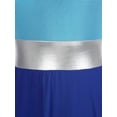 thumbnail image 2 of Miutii Women Praise Dance Dress Color Block Sleeveless Asymmetrical Hem Leotard Lyrical Contemporary Blue S, 2 of 8