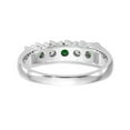 thumbnail image 5 of 14K White Gold Ring Band Gemstone Diamond Round Emerald Green, Size 7, 5 of 7