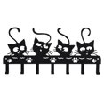 thumbnail image 3 of IVV Wall-Mounted Key Holder, 1 Pack, Metal Keys Organizer Rack with 7 Hooks, for Doorway Decoration, Home Housewarming Gifts (Black, Cats Theme), 3 of 6