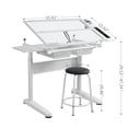 thumbnail image 2 of Kselythan Hand Crank Adjustable Drafting Table, Drawing Desk With 2 Metal Drawers And Stool Tiltable Tabletop Art Craft Work Station For Painting Writing, 2 of 7