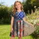 thumbnail image 5 of Odeerbi Niñas Día de La Independencia Vestido de Línea A Verano Patriótico Cuello Redondo Manga Corta Vestido Casual, 5 of 9