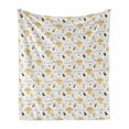 thumbnail image 1 of Cartoon Soft Flannel Fleece Throw Blanket, Pastel Childish Pattern Kittens Butterflies Ladybugs and Flowers, Cozy Plush for Indoor and Outdoor Use, 50" x 60", Multicolor, by Ambesonne, 1 of 5