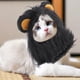 thumbnail image 2 of Disfraz de gato con cabeza de león, disfraz para mascota, disfraz para fiesta de Halloween y Navidad, tocado para cumpleaños, disfraz de cosplay para gatito y cachorro (negro), 2 of 6