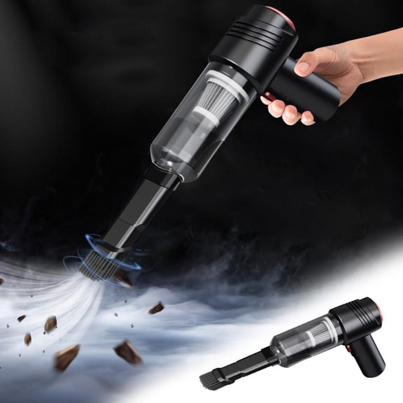 Outoloxit Car Vacuum Cleaner with Wireless Charger, High Suction Rechargeable Powerful Portable Handheld Vacuum for Car Interior and Home Use, 350ML Dust Cup, 5000mAh Battery