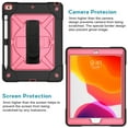 thumbnail image 2 of Kids Case for iPad 10.2" 2020/2019, Hybrid Armor Rugged 3-in-1 Tri-Layer Kickstand Shockproof Cover with Pen Holder / Shoulder Strap Protection for iPad 7th/8th Generation 10.2-inch, Black/Pink, 2 of 7