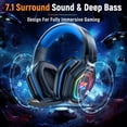 thumbnail image 3 of Auriculares inalámbricos para gaming Ozeino 2.4GHz RGB con micrófono, 40 h, 3 of 7