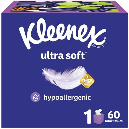 Kleenex Ultra Soft Facial Tissues, 1 Cube Box