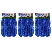 LAMPHOME 3 Pack 15ft Vibrant Blue Garland, 2.3in Wide, Fresh Indoor Outdoor Decor for Christmas, Wedding, Home & Party