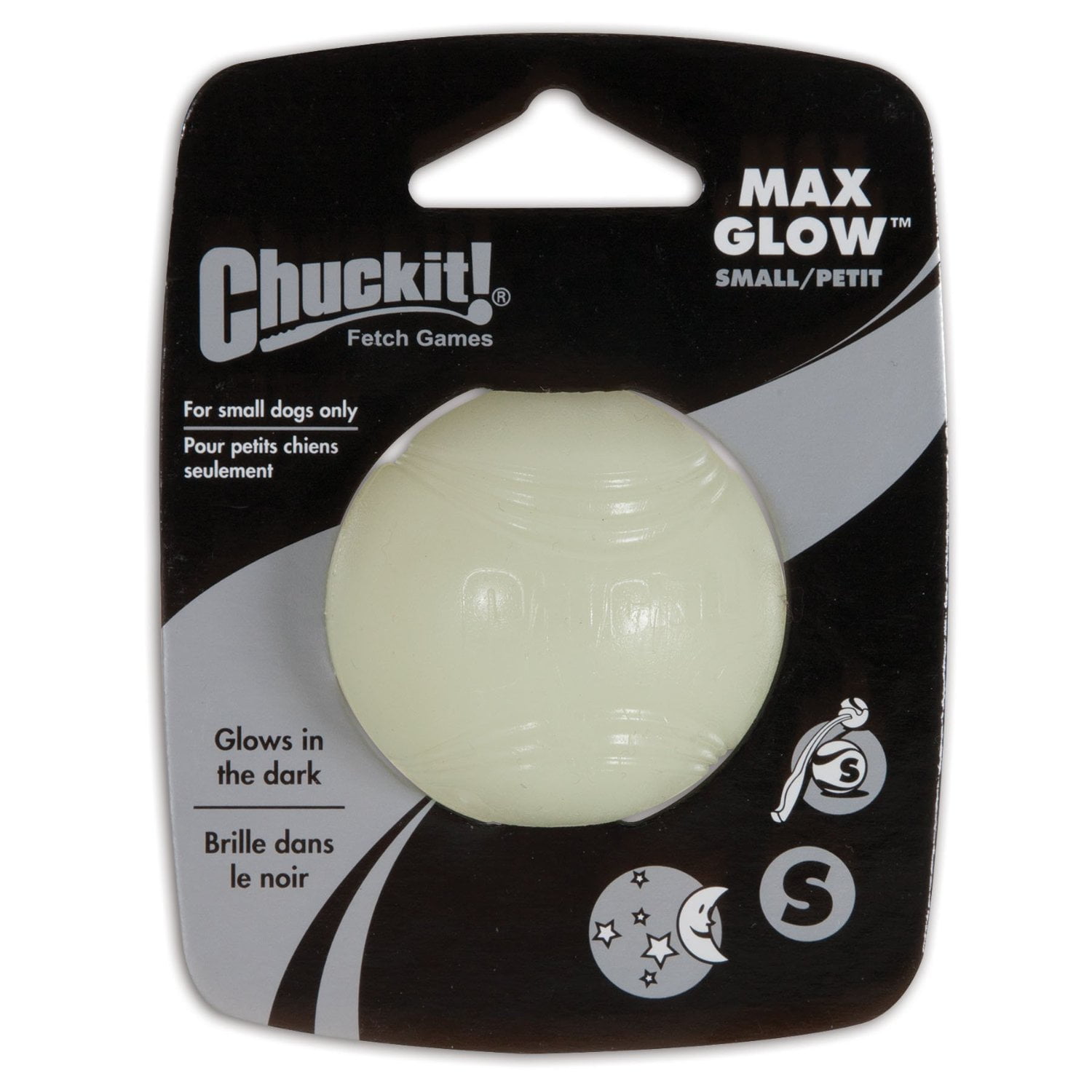 Chuckit Max Glow Ball for Dogs Durable glowinthedark rubber ball