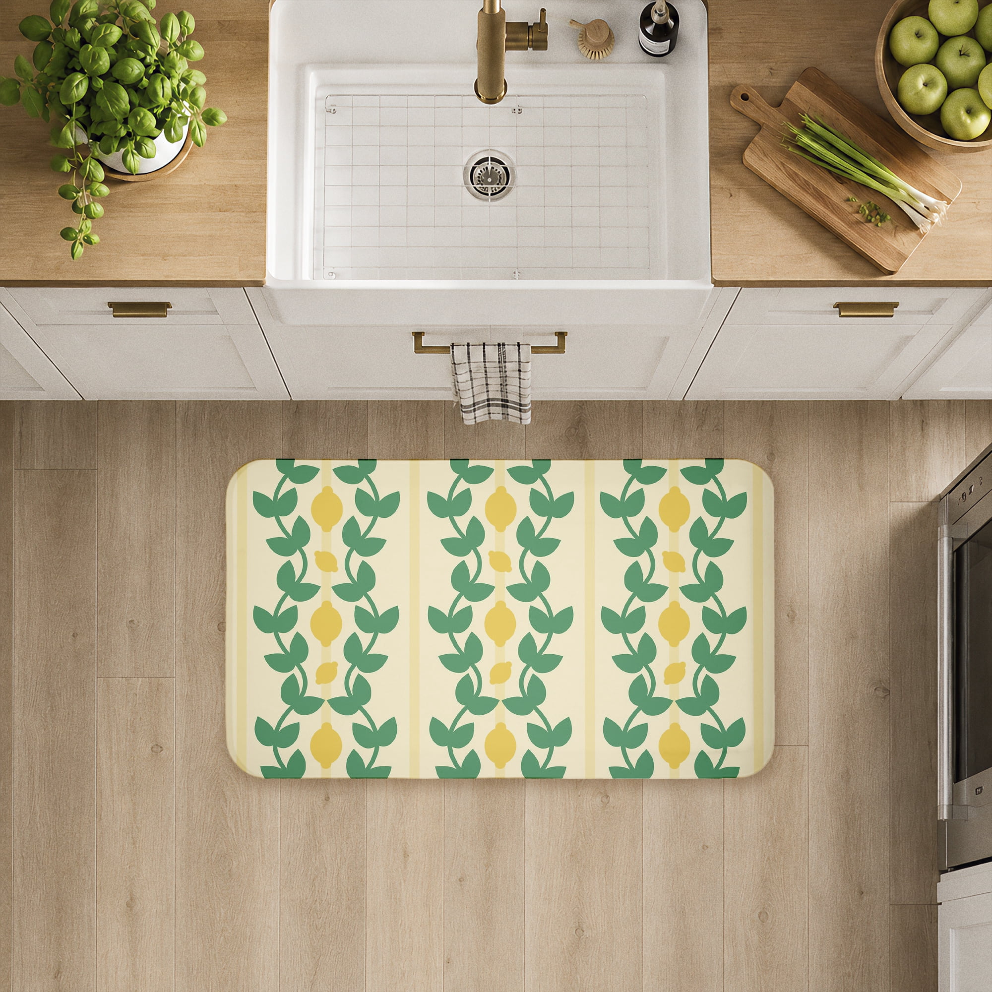 Stupell Industries Yellow Lemon Vines Printed Anti-Fatigue Floor Mat, design by Lil' Rue