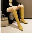 thumbnail image 1 of EGNMCR Bottes à Talons Bas pour Femmes Mode Grande Taille Femmes Longues Imprimé Serpent Talons Bas Pointus Chaussures Chevalier Ladies Shoes, 1 of 9