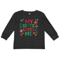 thumbnail image 3 of Inktastic My Auntie Loves Me Girls Girls Long Sleeve Toddler T-Shirt, 3 of 5
