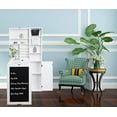 thumbnail image 3 of Utopia Alley Collapsible Fold Down Desk Table with Large Storage Cabinet  & Bottom Shelves - Convertible Foldable Desk Furniture with Chalkboard Wall - Computer Desk with Storage - White, 3 of 8