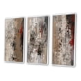 thumbnail image 3 of Designart "Fading Passion Retro Beige and Red Abstract II" Abstract Painting Framed Wall Art Set Of 3 - Red Modern Frame Gallery Wall Set For Home Decor, 3 of 6