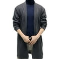thumbnail image 3 of IYTR Men's Solid Color Shawl Collar Long Sleeve Open Front Cardigan Sweater with Pockets Black M, 3 of 6