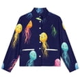 thumbnail image 4 of Jackets for Women Winter Coat Jackets Flannel Stand Collar Jacket(Cute Jellyfish Pattern,Size:S-4XL), 4 of 7