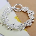 thumbnail image 3 of QQTDFG Classical 925Sterling Silver Sideways Beads 3-1 Chain Women Men Bracelet 8inch-Hollow Heart-H105, 3 of 8