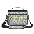 thumbnail image 2 of Dinosaur and Grid Rainbow Pattern Insulated Lunch Box for Women Men, Medium Leakproof Cooler Bag with Adjustable Strap, 10"x6.7"x8", 2 of 6