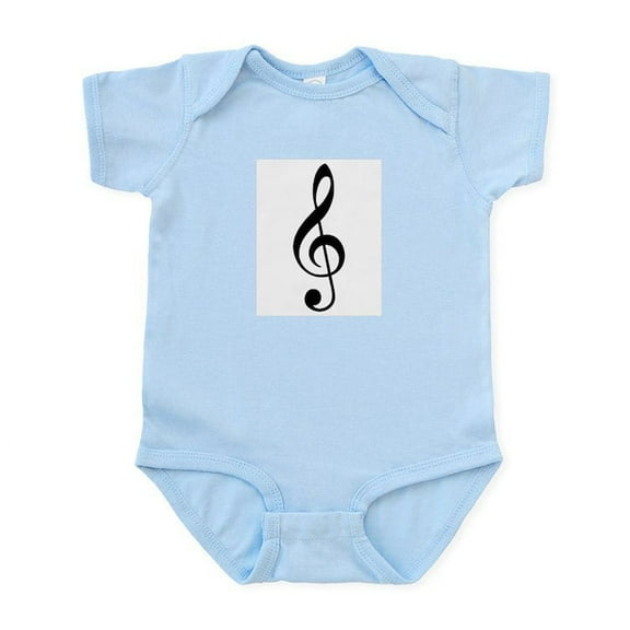 CafePress - Trad Basic Black Treble Clef Infant Bodysuit - Baby Light Bodysuit, Size Newborn - 24 Months