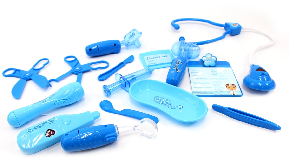 PlayWorld What's Up Doc? Medical Box Doctor Nurse Medical Kit Playset - Blue