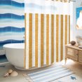 thumbnail image 6 of No Hook Shower Curtain, Orange Stripes Shower Curtains for Bathroom with See Through Top Window, Farmhouse Lines Boho Retro Geometric Waterproof & Washable Bath Curtain Stall 48"x72", 6 of 9