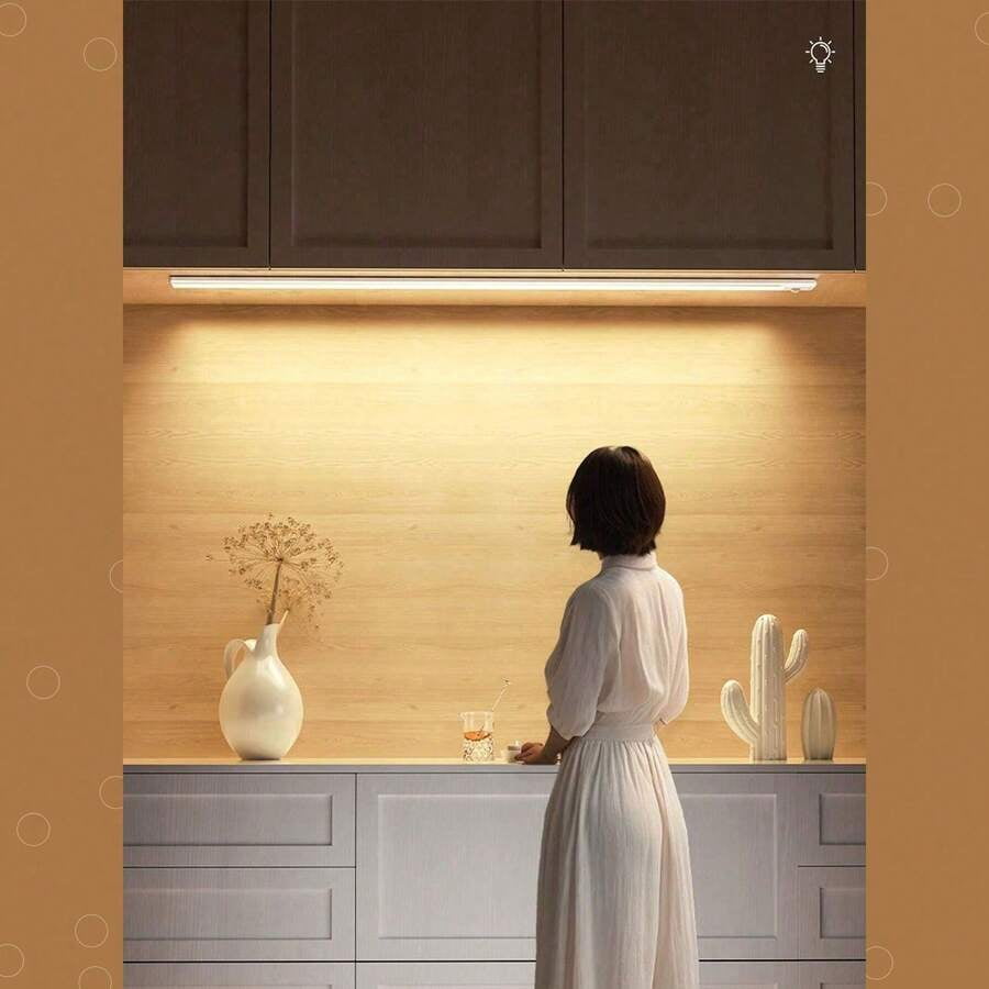 6pcs Intelligent LED Motion Sensing Cabinet Light, USB Rechargeable Wireless Cabinet Lighting, 5V Portable Magnetic Night Light, Indoor Wardrobe Light, Motion Activated For Corridor, Kitchen,