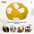 thumbnail image 4 of Ample Decor Soccer Leatherette Bean Bag Cover (Filler Not Included), Double Stitched, Ideal for Children and Teenagers - Yellow & White, 4 of 6