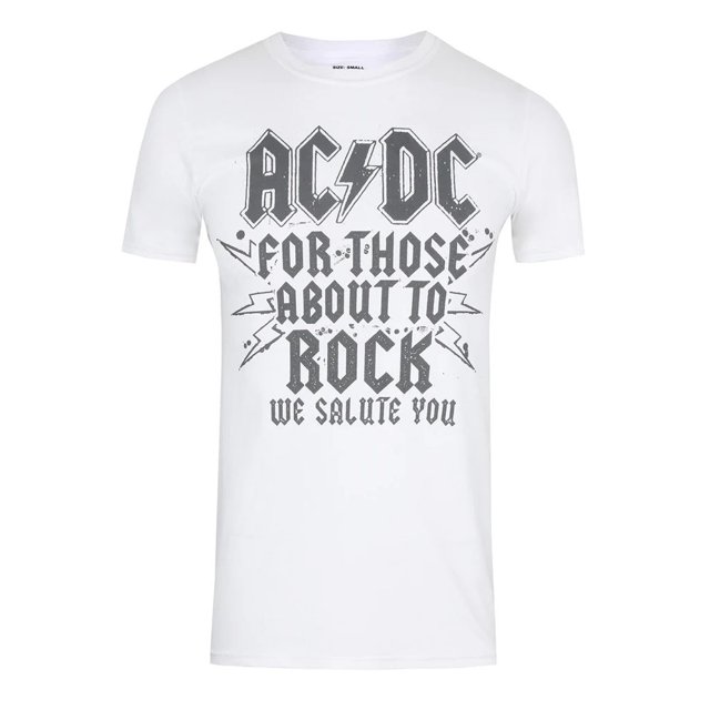 AC/DC - Camiseta We Salute You de Algodón para Hombre (Blanco)