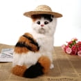 thumbnail image 1 of Sombrero para mascotas, pequeños sombreros tejidos hechos a mano lindos para mascotas, sombrero de paja para mascotas, diseño elevado, 1 of 6