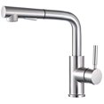 thumbnail image 1 of Grifo de cocina, grifo de cocina extensible de alta presión giratorio 360°, grifo mezclador de acero inoxidable con 2 tipos de chorro para cocina/fregadero/bar/casa rodante | cepillado Adepaton ZYY-0112, 1 of 3